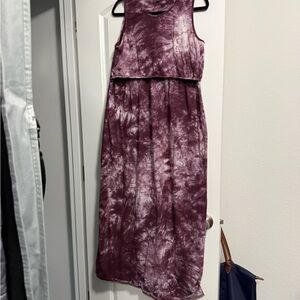 Nursing Queen Purple Tie-Dye Maxi Dress